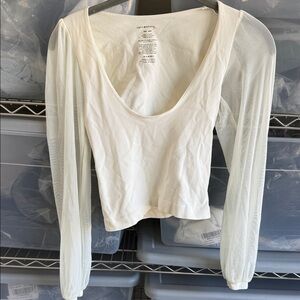 Elegant Sheer Sleeve Women's Blouse